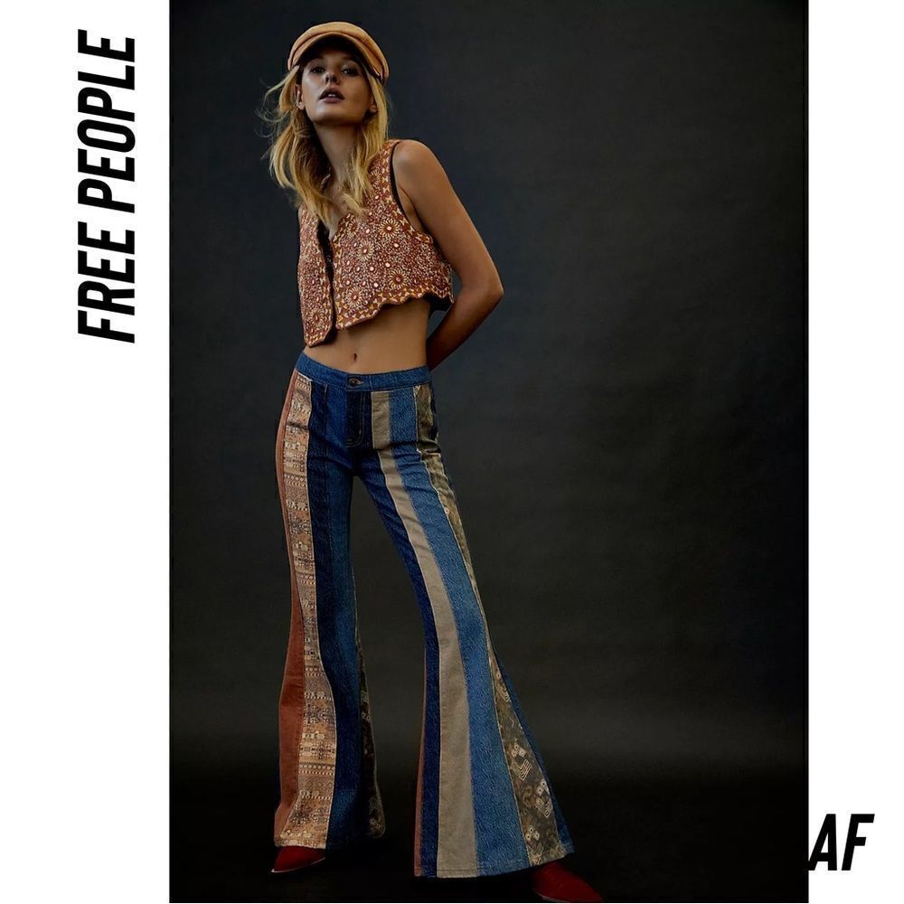 FREE PEOPLE SERENA FLARE LOW RISE JEANS NWT 31 & 32 left - Picture 3 of 14